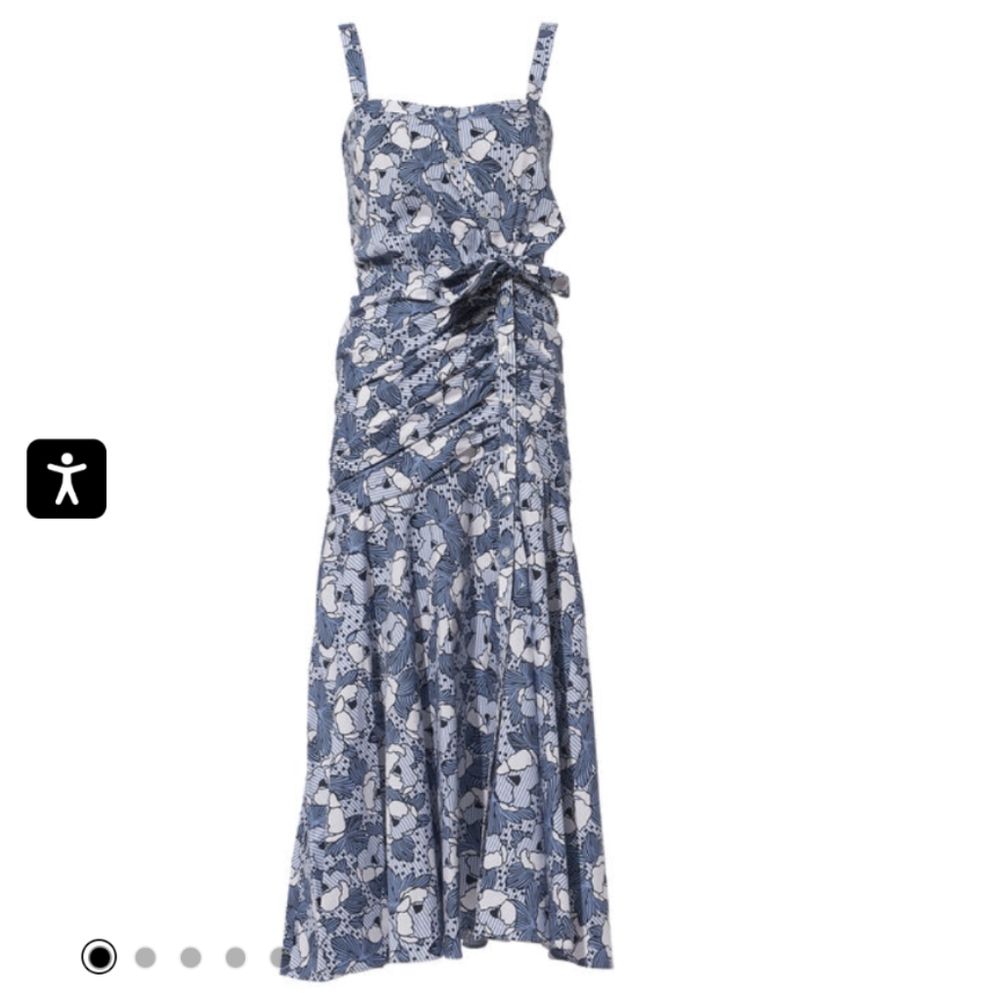 Veronica Beard Blue and White Floral Midi Dress - Picture 7 of 7